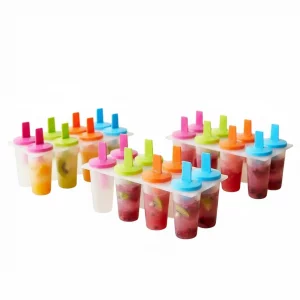 Zerodeko Ice Pop Mold, Set 24 Pcs Reusable Silicone Freezer Trays for Diy Ice Cream Treats Kids Parties and Healthy Summer Snacks