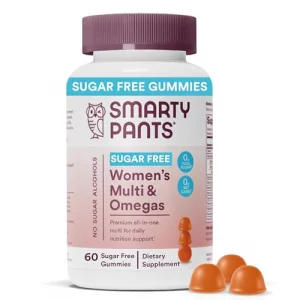 SmartyPants Women s Multivitamin Gummies Sugar Free Biotin Methylfolate Omega 3 ALA Vitamin D3 C Vitamin B12 B6 A K Zinc Inositol Gluten Free 60