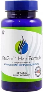 DasGro Hair Growth Formula DHT Blocker Stops Hair Loss Thinning Balding Naturally Promotes Hair Regrowth in Men Women 30 Day Supply