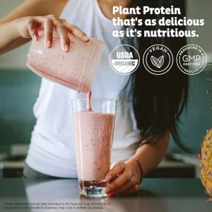 KOS Vegan Protein Powder Unflavored Unsweetened Low Carb Pea Protein Blend Organic Superfood Rich in Vitamins Minerals Keto Soy Dairy Free Meal