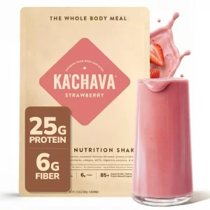 Ka Chava All In One Nutrition Shake Blend Strawberry 15 Servings 85 Superfoods Nutrients Greens Plant Based Powder Protein Drink Digestive