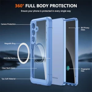 TLIKEMISS Magnetic for Samsung Galaxy S26 Case with Privacy Screen Protector, Compatible with Magsafe, Military Grade Protection, Anti-peep Privacy S